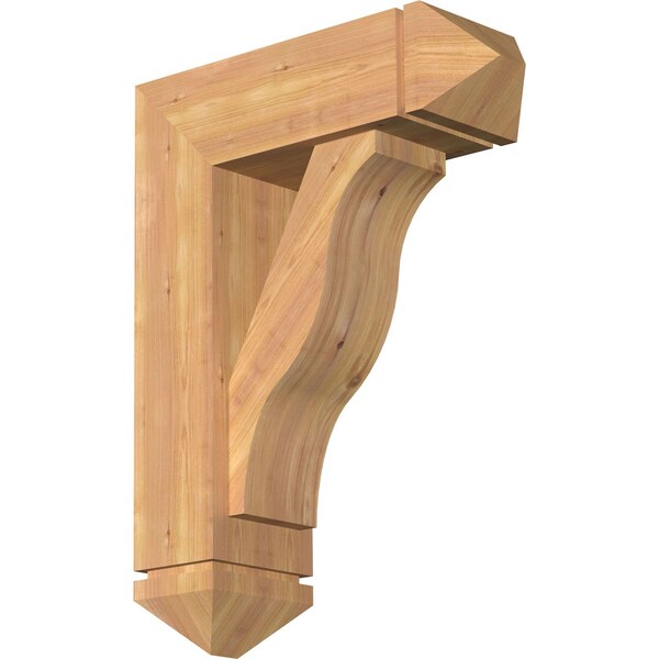 Ekena Millwork Funston Arts and Crafts Smooth Bracket w/ Offset Brace, Western Red Cedar, 7 1/2"W x 22"D x 30"H BKT0806X22X30FST03SWR - main